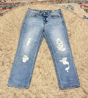 Free People We the Free button fly straight jeans size 28 thumbnail 1