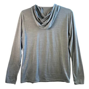 Nike Volleyball Hoodie Tee Dri-FIT Grey Space Dye‎ Long Sleeve Shirt Women M thumbnail 2