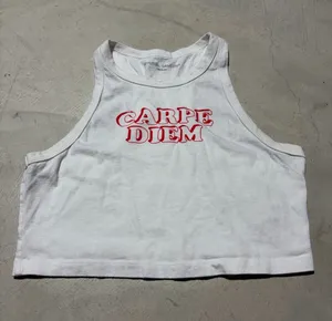 Spiritual gangster Carpe Diem White Crop Tank medium thumbnail 1
