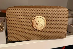 Michael Kors Gold and Tan Wallet thumbnail 1