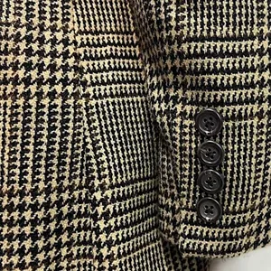 RALPH LAUREN Black Brown Houndstooth Plaid Single Breasted 4 Button Front Blazer thumbnail 7
