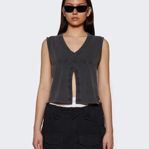 Alexander Wang V-Neck Tank Top in Faded Black Size XS thumbnail 10