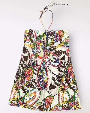 Alexia Admor White Floral Print Silk Halter Mini Party‎ Cocktail Dress Size S thumbnail 1