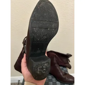 Franco Sarto Boots Womens Size 7.5 Cranberry Red Brown Suede Autumn Western Boho thumbnail 9