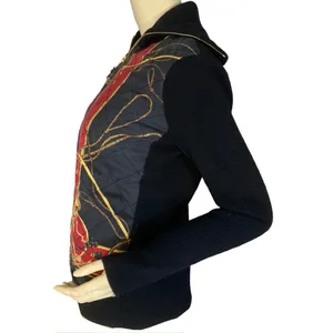 Vtg 1990'S Lauren Ralph Lauren Equestrian Bishop Silk & Wool Zipper Cardigan (M) thumbnail 5