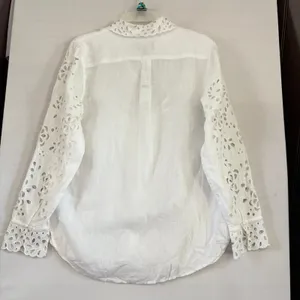 J.Crew Collection White Linen‎ Eyelet Embroidered Button Down Shirt Camisole 6 thumbnail 2