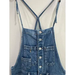 Anthropologie Pilcro Denim Overalls Medium Wash Distressed Button‎ Front Size 27 thumbnail 5