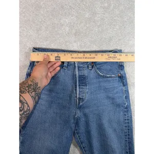 Levi's Premium women 501 S Skinny Jeans Blue Light‎ Wash 5-Pocket 27x28 thumbnail 8