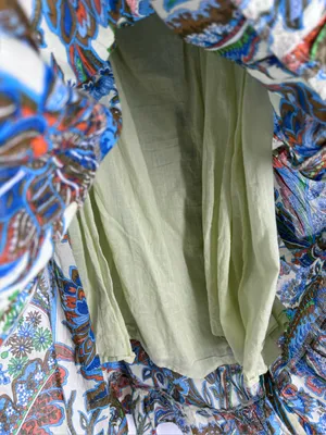 House of Harlow 1960 Green Blue Orange Paisley Lined Dress 100% cotton thumbnail 10