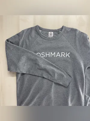 UNISEX Poshmark Gray Crewneck Sweatshirt XL soft loose fit merch delta fleece thumbnail 3