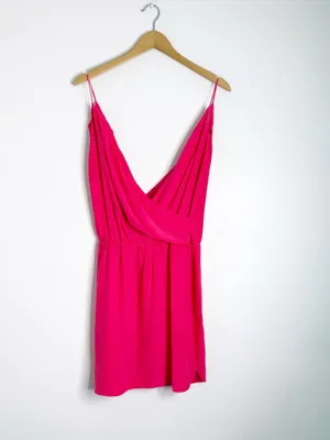 Amanda Uprichard 100% Silk Wrap Dress Pink Small NWT Revolve thumbnail 7