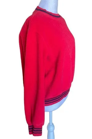 LL Bean Vintage Sherpa Crewneck Red Sweatshirt Womens Size Large thumbnail 10
