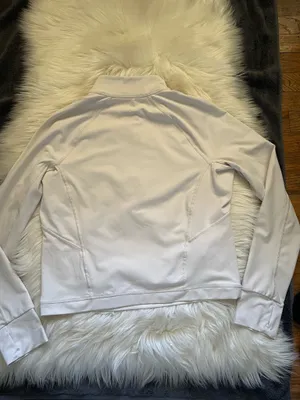Apana Women’s Athletic Jacket Thumbhole Long Sleeve 1/4 Zip White thumbnail 5
