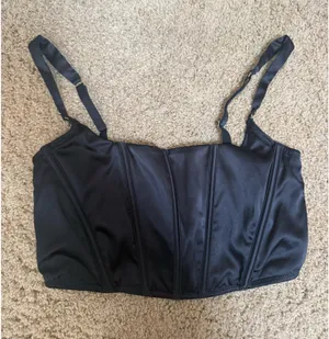 Auden black corset crop top  thumbnail 1