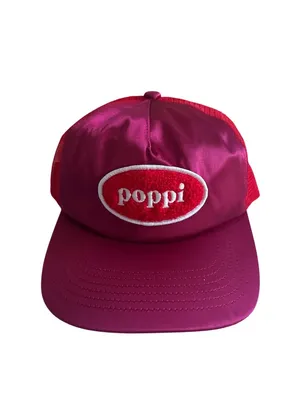 POPPI Pink Red Mesh Trucker Hat Cap NEW without tags thumbnail 3