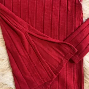 Anthropologie Ribbed Slide Slit Tunic Red New NWOT - Small thumbnail 12