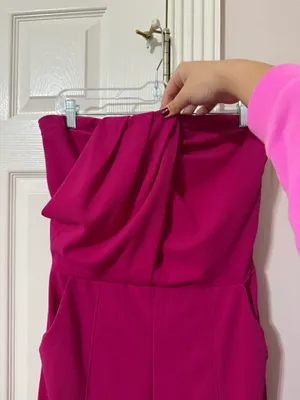 Magenta Strapless Pant Suit Pink Size L thumbnail 2