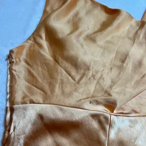 NEW Lulus Incredible Love Light Orange Satin Cowl Back Midi Slip Dress Size L thumbnail 12