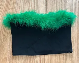 Tiger Mist Green Black Fluffy Tube Top thumbnail 1
