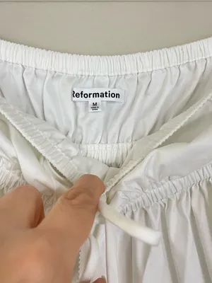 Reformation Rowen Strapless Front‎ Ties Crop Top White Size M thumbnail 4