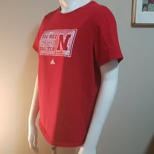 Red Nebraska Huskers Adidas Short Sleeve Tee (M) thumbnail 3