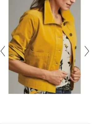 CAbi Yellow Cropped Jean Jacket thumbnail 2
