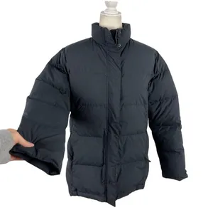 LL Bean Black and Pink Puffer Feather Down Puffer Full Zip Ski Winter Jacket M thumbnail 4