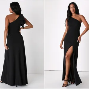 LULU's Sexy Prom Wedding Elegant Classic One Shoulder Mermaid Trumpet Maxi thumbnail 2
