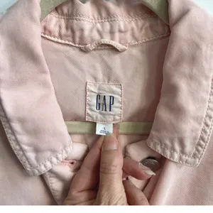 GAP Women Large‎ Soft Pink Tencel Button Up Jacket Casual Everyday Outerwear thumbnail 5