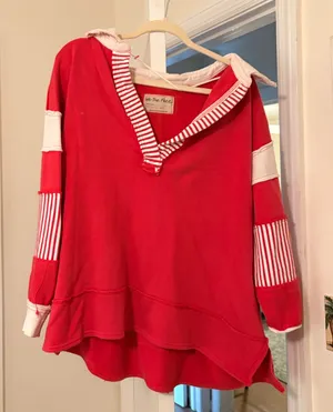 Free People Striped Sweater Oversized thumbnail 1