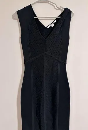 Diane Von Furstenberg Black bodycon sleeveless dress bandage thumbnail 1