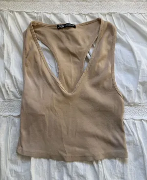 ZARA Tank Top Cropped Ribbed Women’s thumbnail 1