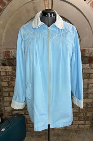 Jacket 1980s hood blue cream Size 20W thumbnail 1