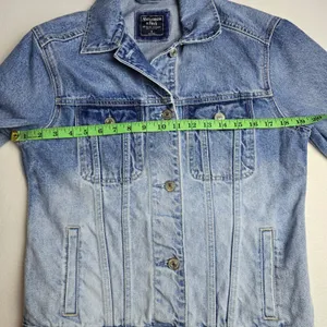 Abercrombie & Fitch Ombre Denim Trucker Jacket Blue‎ Gradient Womens Small thumbnail 7
