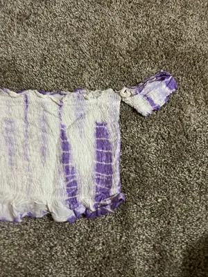 Kiwi & Punch Purple And White Top Womans Small New thumbnail 3