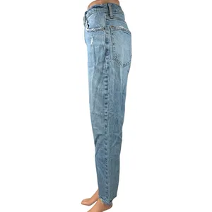 Abercrombie & Fitch Blue Distressed 90s Straight High Rise Denim Jeans Size 28 thumbnail 2