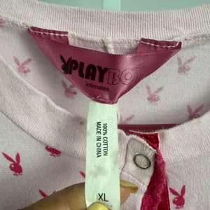 Playboy Intimates Pink Bunny Print One Piece Union Suit Pajamas‎ Women's XL thumbnail 4