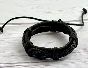 Black Leather Bracelet thumbnail 1