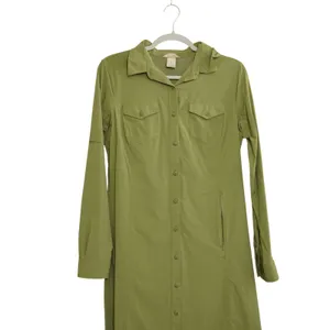 Duluth Trading Co Shirt Dress Womens Small Green Long‎ Sleeve Hiking Outdoors thumbnail 2