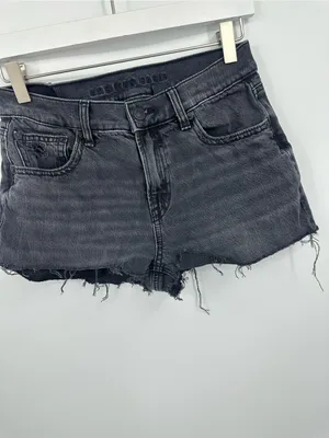 American Eagle Outfitters Black Strigid Stovepipe Shorts Size 00 Distressed thumbnail 2