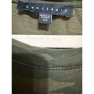 Sanctuary Ojai Camo T-Shirt Dress‎ in Mother Nature Camo Ruched Sleeves Sz XS thumbnail 5