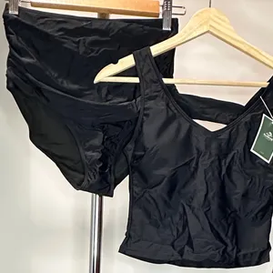 New Sleek High Waisted Black Bikini Swim Set, Small thumbnail 1