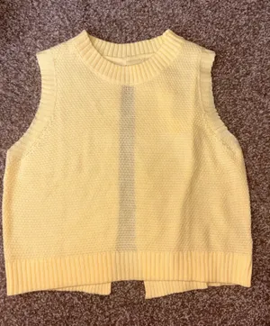 Open Back Yellow Sweater Tank Size none thumbnail 1