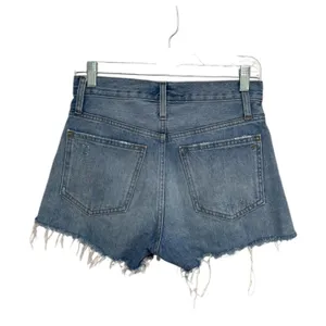 Madewell 100% Cotton Relaxed Denim Shorts Rosemount Wash Destroyed Hem - Size 23 thumbnail 4