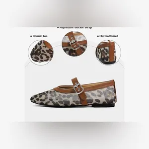 NEW Mesh Ballet Flats Round Toe Buckle Strap Comfy Career Mary Jane Shoes 9.5 thumbnail 4