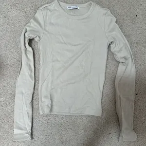Zara Beige Tight Fit Long Sleeve Top slightly cropped thumbnail 1