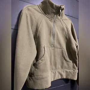 OLIVE GREEN 1/4 Zip Pullover Sweatshirt Women’s Sz M EUC Size M thumbnail 2