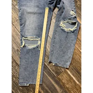 Pacsun High Rise‎ Straight Jeans Distressed Light Wash Size 30 Button Fly Baggy thumbnail 10