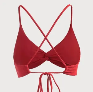 Berlook Red Twist Backless Bikini Top Size M thumbnail 2
