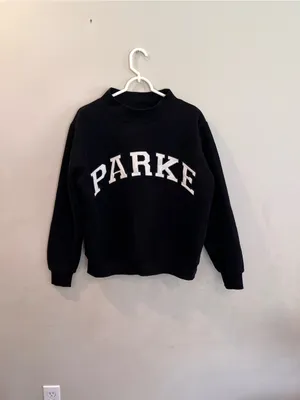 Parke Varsity Mockneck Black Sweatshirt Size S/M thumbnail 2